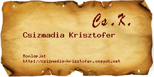Csizmadia Krisztofer névjegykártya